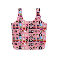 Drawing Collage Pink Full Print Recycle Bag (s) by snowwhitegirl