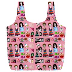 Drawing Collage Pink Full Print Recycle Bag (xl) by snowwhitegirl