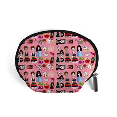 Drawing Collage Pink Accessory Pouch (small) by snowwhitegirl