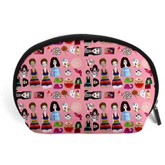 Drawing Collage Pink Accessory Pouch (large)