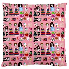 Drawing Collage Pink Standard Flano Cushion Case (one Side)