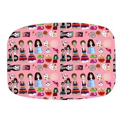 Drawing Collage Pink Mini Square Pill Box by snowwhitegirl