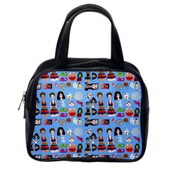 Drawing Collage Blue Classic Handbag (one Side) by snowwhitegirl