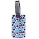 Drawing Collage Blue Luggage Tag (one side) Front