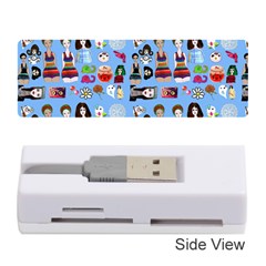 Drawing Collage Blue Memory Card Reader (stick)