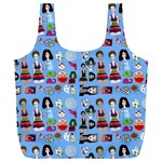 Drawing Collage Blue Full Print Recycle Bag (XXXL) Front