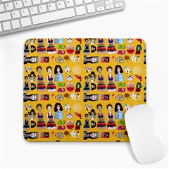 Drawing Collage Yellow Large Mousepads by snowwhitegirl