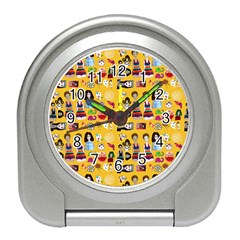 Drawing Collage Yellow Travel Alarm Clock