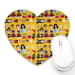 Drawing Collage Yellow Heart Mousepads