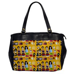 Drawing Collage Yellow Oversize Office Handbag by snowwhitegirl