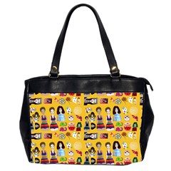 Drawing Collage Yellow Oversize Office Handbag (2 Sides) by snowwhitegirl