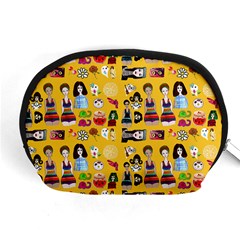 Drawing Collage Yellow Accessory Pouch (medium) by snowwhitegirl