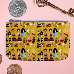 Drawing Collage Yellow Large Coin Purse