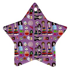 Drawing Collage Purple Ornament (star)