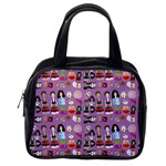 Drawing Collage Purple Classic Handbag (Two Sides) Back