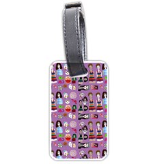 Drawing Collage Purple Luggage Tag (one Side) by snowwhitegirl