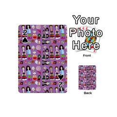 Drawing Collage Purple Playing Cards 54 Designs (mini) by snowwhitegirl