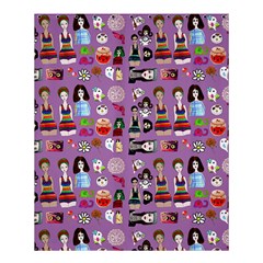 Drawing Collage Purple Shower Curtain 60  X 72  (medium)  by snowwhitegirl