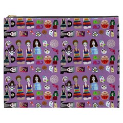 Drawing Collage Purple Cosmetic Bag (xxxl) by snowwhitegirl