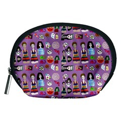 Drawing Collage Purple Accessory Pouch (medium) by snowwhitegirl