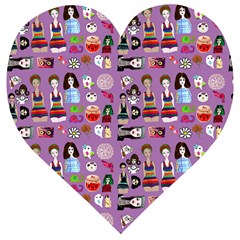 Drawing Collage Purple Wooden Puzzle Heart by snowwhitegirl