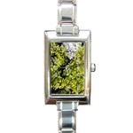 Acid green patterns Rectangle Italian Charm Watch Front