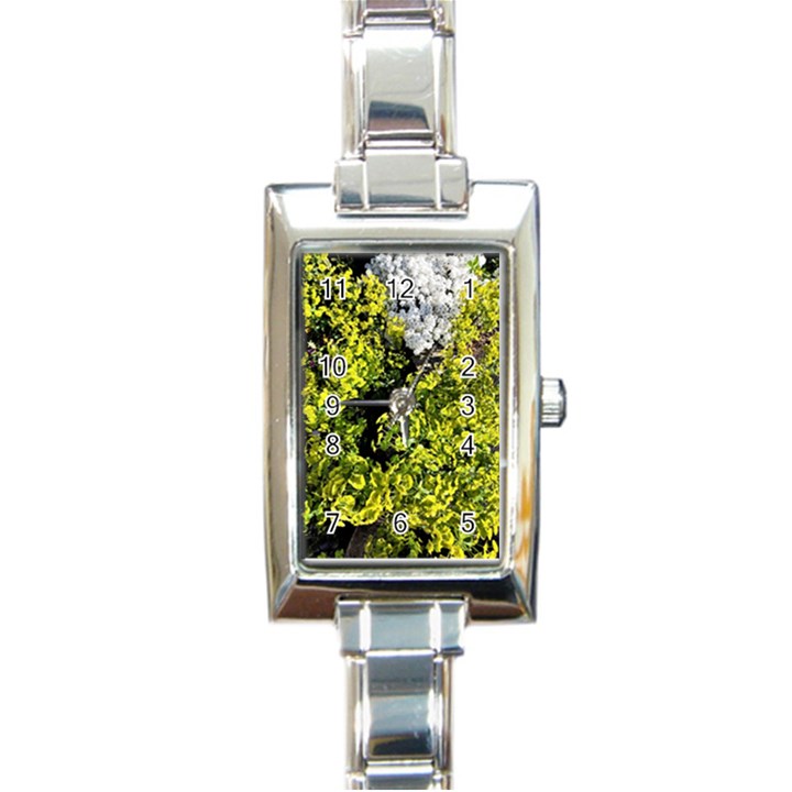 Acid green patterns Rectangle Italian Charm Watch