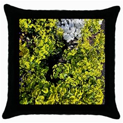 Acid Green Patterns Throw Pillow Case (black) by kaleidomarblingart