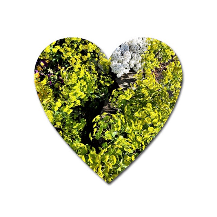 Acid green patterns Heart Magnet