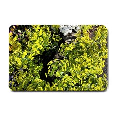 Acid Green Patterns Small Doormat  by kaleidomarblingart