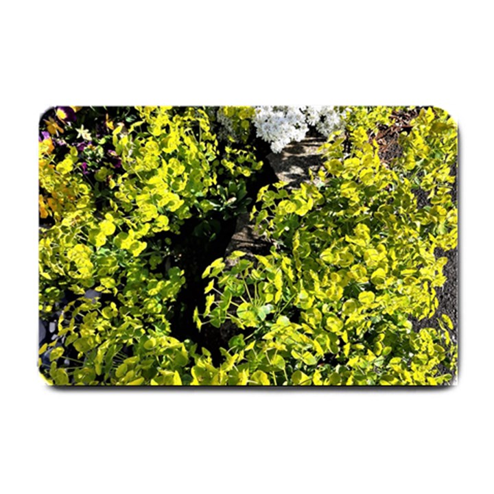 Acid green patterns Small Doormat 