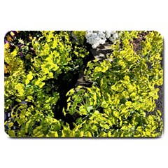 Acid Green Patterns Large Doormat  by kaleidomarblingart