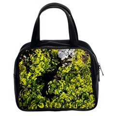 Acid Green Patterns Classic Handbag (two Sides) by kaleidomarblingart