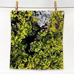 Acid Green Patterns Face Towel by kaleidomarblingart