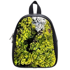 Acid Green Patterns School Bag (small) by kaleidomarblingart