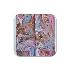 Marbling Collage Rubber Square Coaster (4 Pack) 