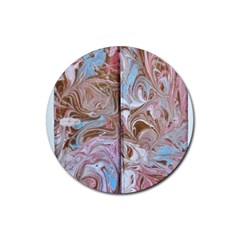 Marbling Collage Rubber Coaster (round)  by kaleidomarblingart