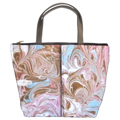 Marbling Collage Bucket Bag by kaleidomarblingart