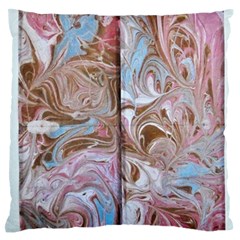 Marbling Collage Large Flano Cushion Case (one Side) by kaleidomarblingart