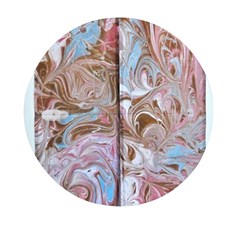 Marbling Collage Mini Round Pill Box