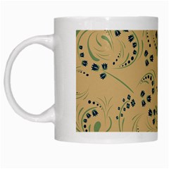 Folk Floral Art Pattern  Flowers Abstract Surface Design  Seamless Pattern White Mugs by Eskimos