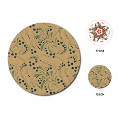 Folk Floral Art Pattern  Flowers Abstract Surface Design  Seamless Pattern Playing Cards Single Design (round) by Eskimos