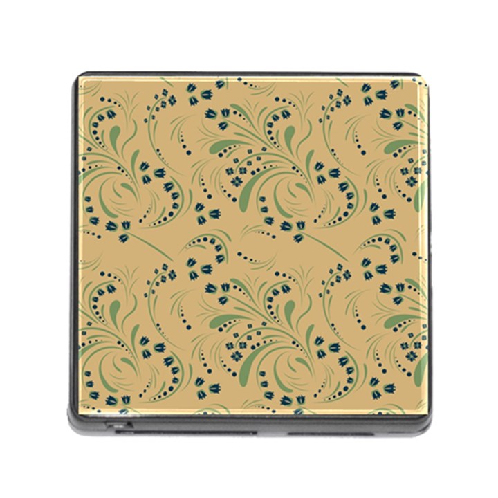 Folk floral art pattern. Flowers abstract surface design. Seamless pattern Memory Card Reader (Square 5 Slot)