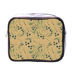 Folk Floral Art Pattern  Flowers Abstract Surface Design  Seamless Pattern Mini Toiletries Bag (one Side) by Eskimos