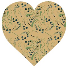 Folk Floral Art Pattern  Flowers Abstract Surface Design  Seamless Pattern Wooden Puzzle Heart by Eskimos