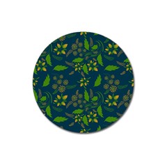 Folk Floral Art Pattern  Flowers Abstract Surface Design  Seamless Pattern Magnet 3  (round) by Eskimos