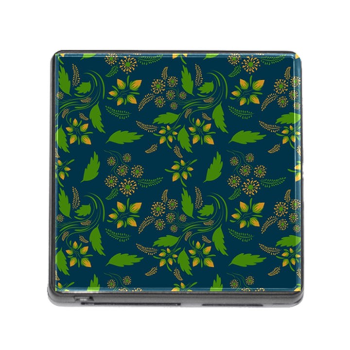 Folk floral art pattern. Flowers abstract surface design. Seamless pattern Memory Card Reader (Square 5 Slot)