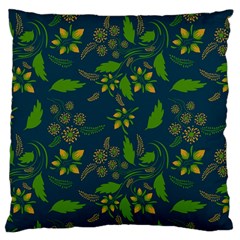 Folk Floral Art Pattern  Flowers Abstract Surface Design  Seamless Pattern Large Cushion Case (one Side) by Eskimos