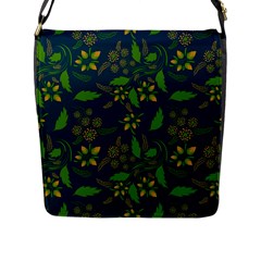 Folk Floral Art Pattern  Flowers Abstract Surface Design  Seamless Pattern Flap Closure Messenger Bag (l) by Eskimos