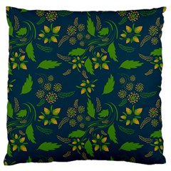 Folk Floral Art Pattern  Flowers Abstract Surface Design  Seamless Pattern Large Flano Cushion Case (one Side) by Eskimos